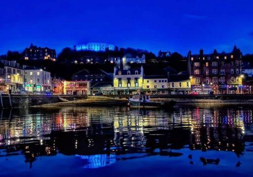 Colourful evening view of Oban in Scotland